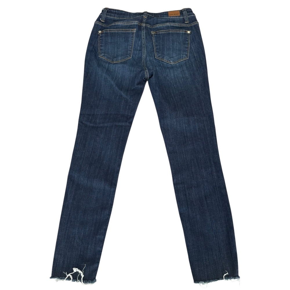 Judy Blue Skinny Fit Jeans Dark Wash Raw Fray Hem Womens 7/28 Comfort Western - Picture 3 of 10